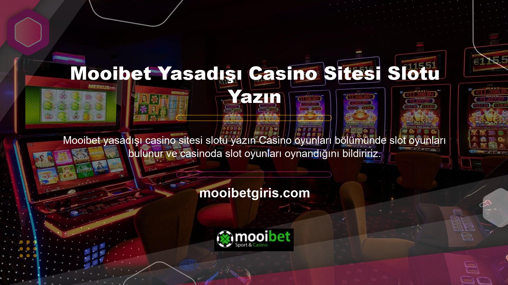 Mooibet yasadışı casino sitesi slotu yazın